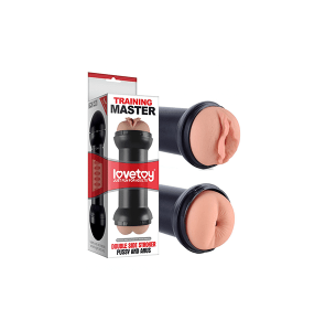 Training master double side stroker pussy and anus